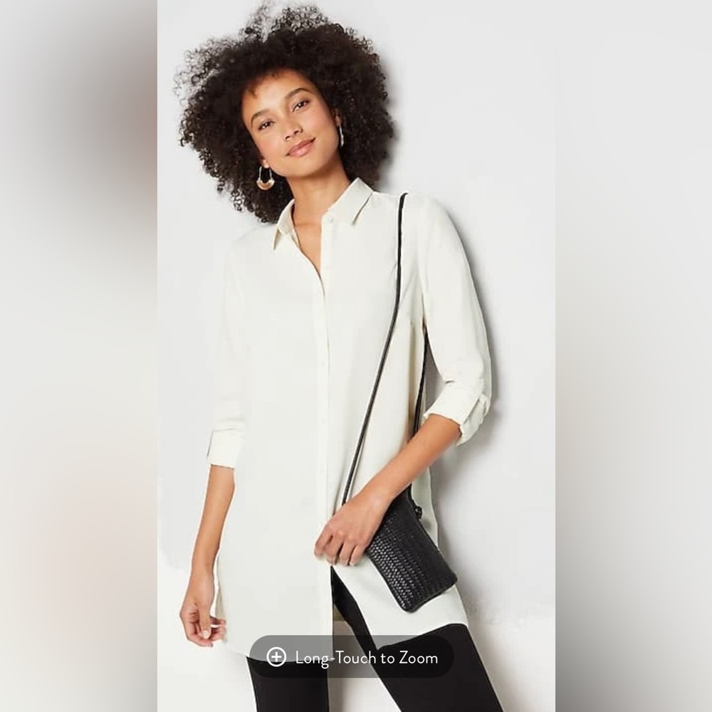 J JILL TUNIC WHITE SHIRT XS